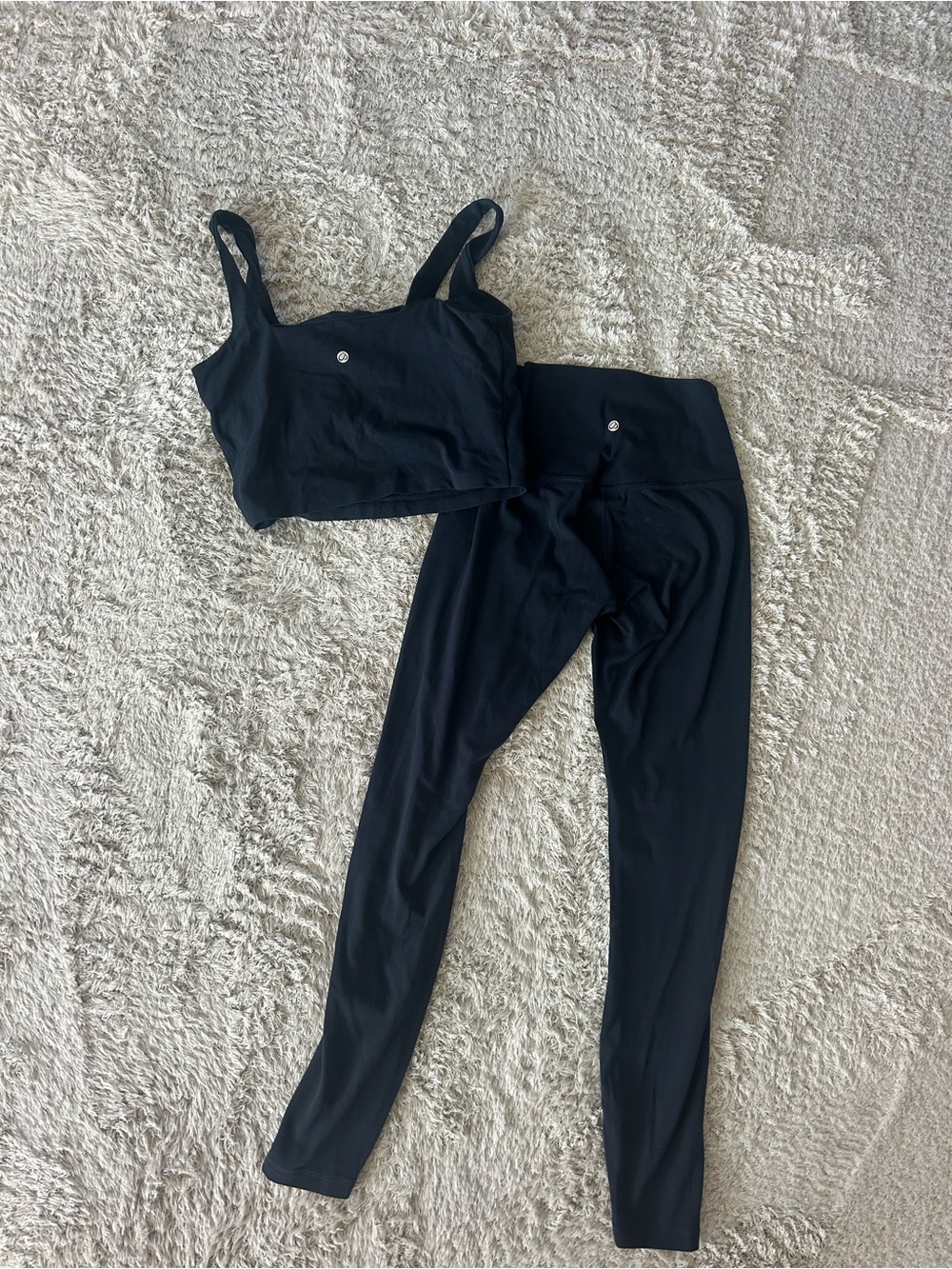 CRZ YOGA navy blue High-Waist Leggings with Matching Crop Tank size small